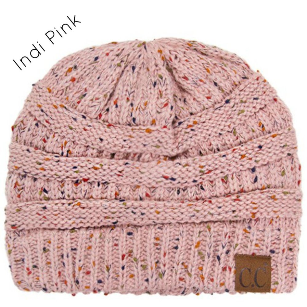 CC Messy Bun Beanie - Indi Pink